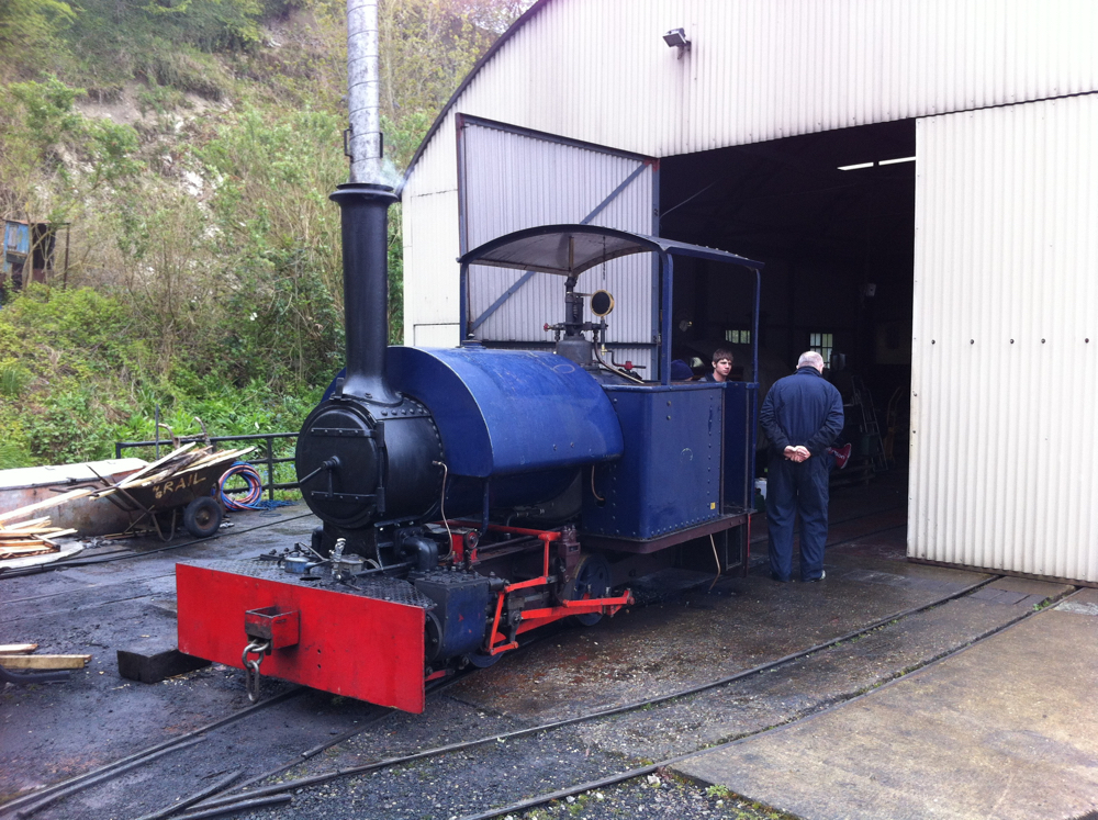 Wendy outside running shed
