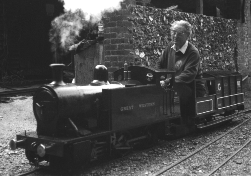 Stewart Hine driving Bob Symes loco
