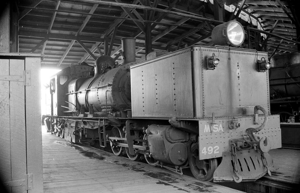 A MSA Garratt No. 492 inside Bunbury Shed
