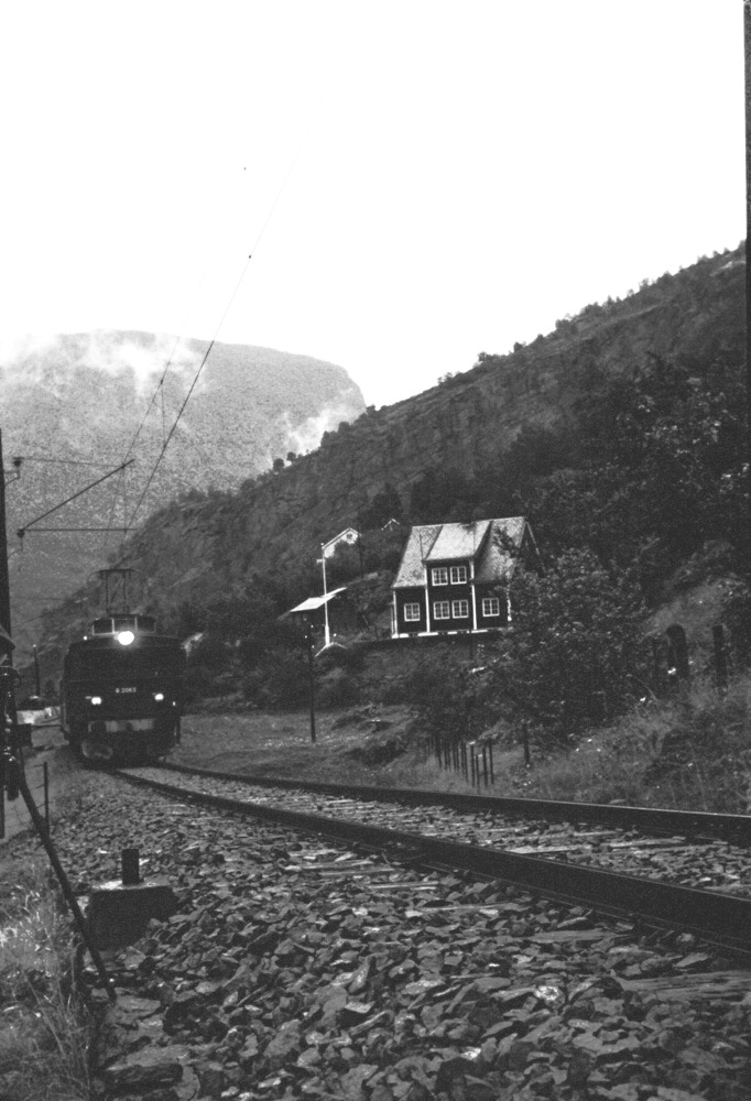 Train being filmed approaching lower part of line